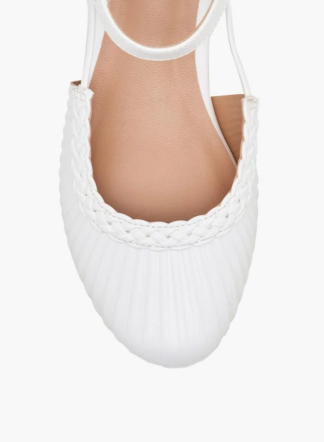 Celeste WHITE Girls Textured Block Heels Shoes for Women | Best Price UAE