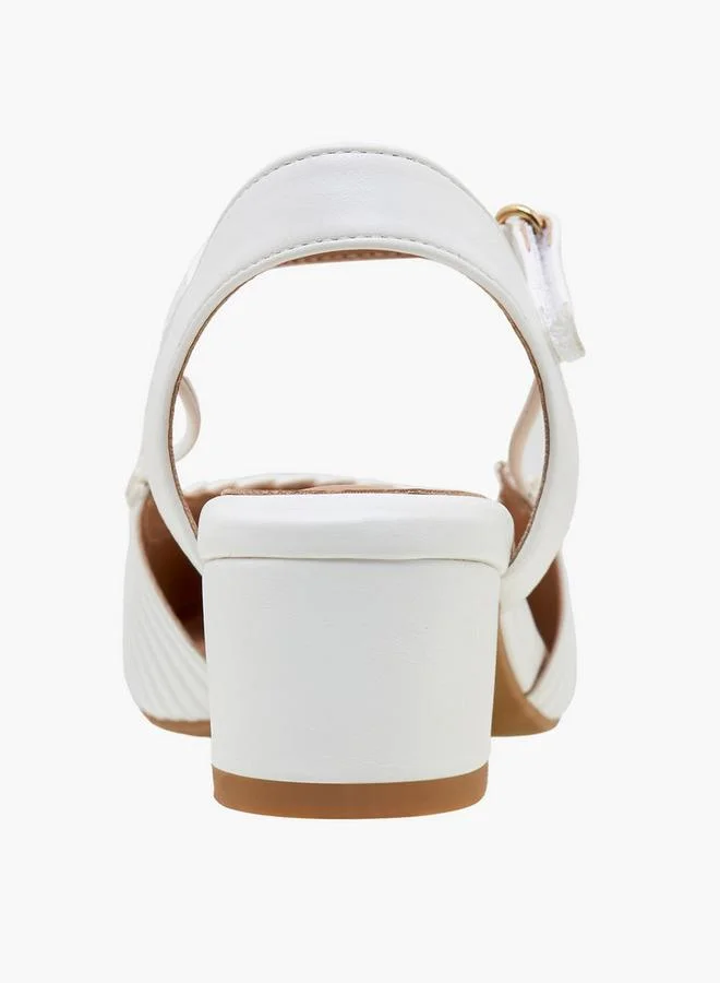 Celeste WHITE Girls Textured Block Heels Shoes for Women | Best Price UAE