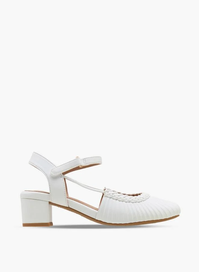 Celeste WHITE Girls Textured Block Heels Shoes for Women | Best Price UAE