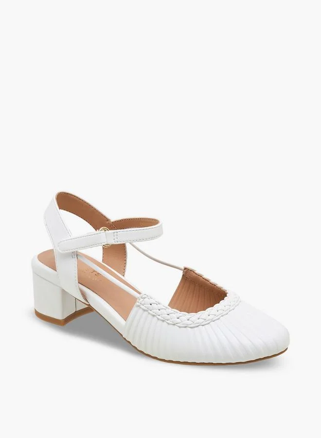 Celeste WHITE Girls Textured Block Heels Shoes for Women | Best Price UAE