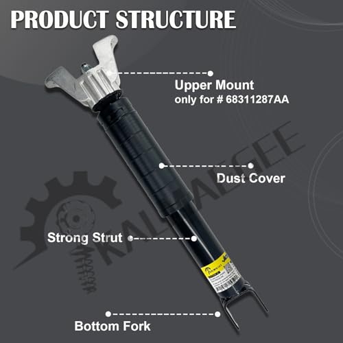 Kalmaegee 2PCS Rear Suspension Shock Absorbers Struts for Durango 2014-2023 (Only for Upper mount #68311287AA) 68223791AE 68223791AB 68223791AC - Image 5