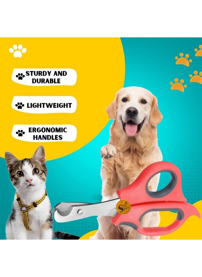 Sage Square Dog Nail Cutter Scissor Color Multicolor, Red Blu Blck - Premium Stainless Steel Clippers Safe And Effortless Nail Trimming For Large Dogs, Cats, Puppies,  - Image 5