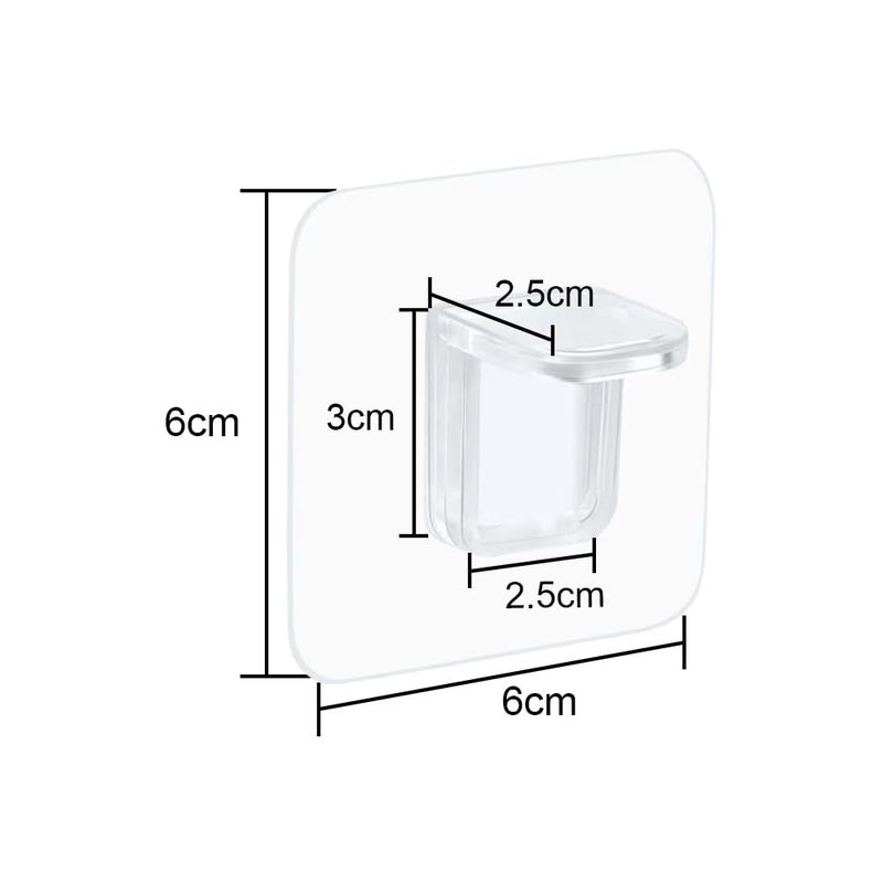 TRKETK 15 x Self-Adhesive Shelf Brackets, L Shaped Shelf Brackets, No Perforation, Adhesive Hanger Brackets, Transparent Plastic for Cupboard, Bookcase, Cabinet, Bathroom - Image 2