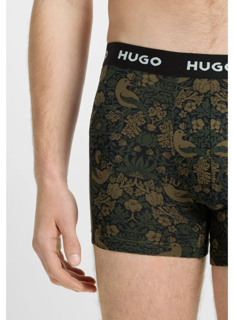 HUGO Three-pack of stretch-cotton boxer briefs with logos