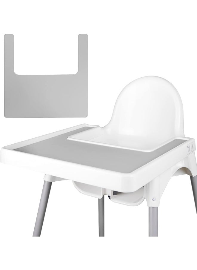 Lomgwumy Lomgwumy High Chair Placemat, Durable High Chair Placemat Silicone, Clean and Hygienic, Suitable for IKEA Antilop Highchai, for Toddlers and Babies (Light Gray)  - Image 1