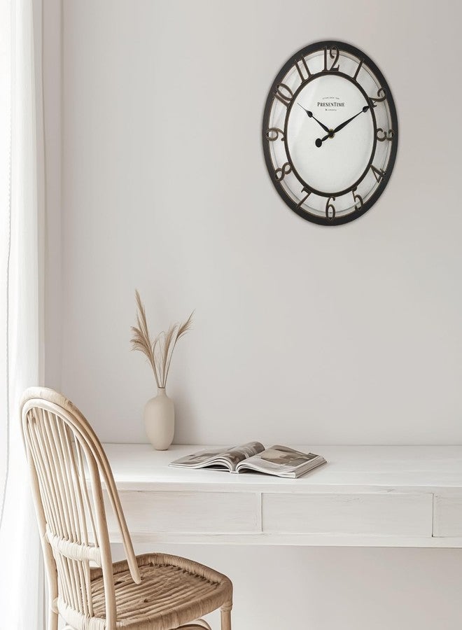 Presentime & Co 10" Farmhouse Series Wall Clock, Vintage Style, Retro Clock, Silent no Ticking, Oil Rubbed Bronze Finish - Image 5