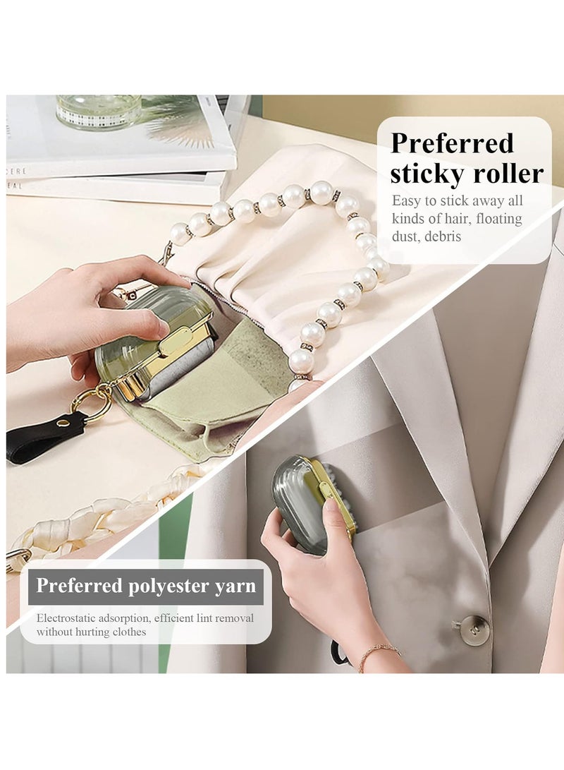 SOLARAE Double sided Travel Portable Lint Roller with Hand Strap Reusable Mini Extra Sticky Dog Cat Pet Hair Remover Luxury Lint Remover for Clothes Bag Dust Fuzz Fur with 4 Refills Grey - Image 3