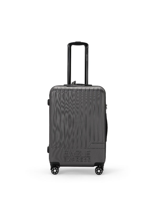 Eagle Express Fusion 1-Piece 24-Inch ABS Hard Trolley Luggage - Dark Grey - Free Protective Cover - 1-Year Warranty - Image 1