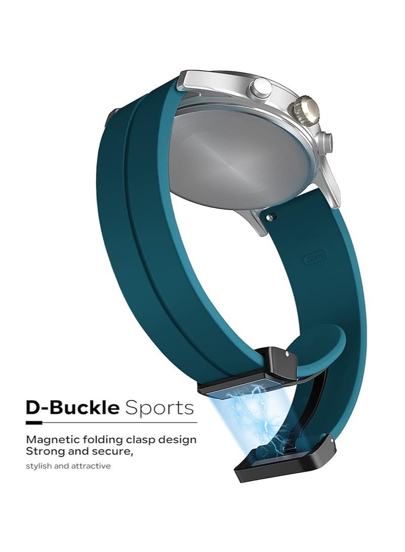 سوار ساعة مغناطيسي 22 مم من السيليكون الناعم سوار ساعة رياضي للرجال والنساء - Image 2