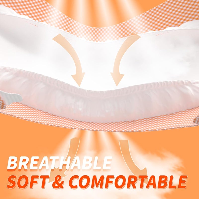Pet Soft Female Dog Diapers - Disposable Puppy Diapers for Dogs & Cats, Ultra Absorbent Doggy in Heat Period or Urine Incontinence, 24pcs (XXS, Orange) - Image 5