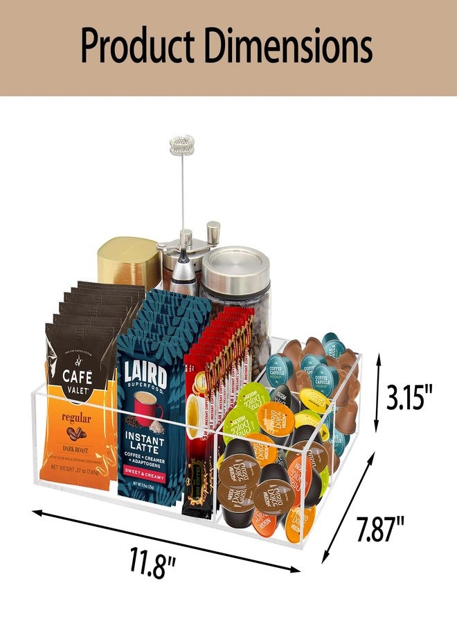 Watpot Coffee Station Organizer for Countertop, Coffee Bar Organizers Caddy for Sugar Packet, Tea Bags, Clear - Image 5
