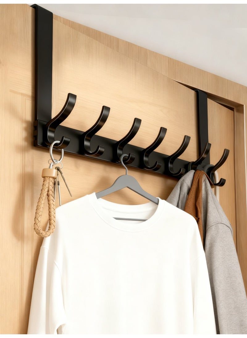 Over The Door Hooks,7 Hook Sturdy Door Hanger,Heavy Duty Easy to Install, for Bathroom,Bedroom,Kitchen,Hanging Towels,Coats - Image 2