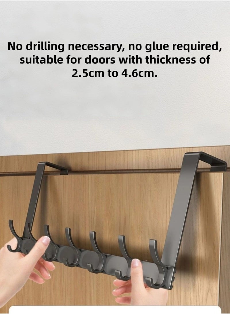 Over The Door Hooks,7 Hook Sturdy Door Hanger,Heavy Duty Easy to Install, for Bathroom,Bedroom,Kitchen,Hanging Towels,Coats - Image 2