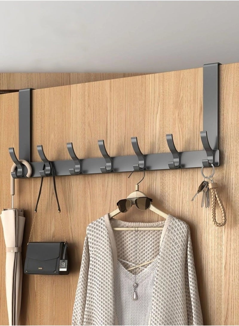 Over The Door Hooks,7 Hook Sturdy Door Hanger,Heavy Duty Easy to Install, for Bathroom,Bedroom,Kitchen,Hanging Towels,Coats - Image 4