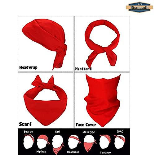 BISMAADH Solid Organic Bamboo Bandana Soft, Breathable & Antimicrobial 100% Cotton Unisex Scarf Bandana - Unisex Pack of 1 - Image 4