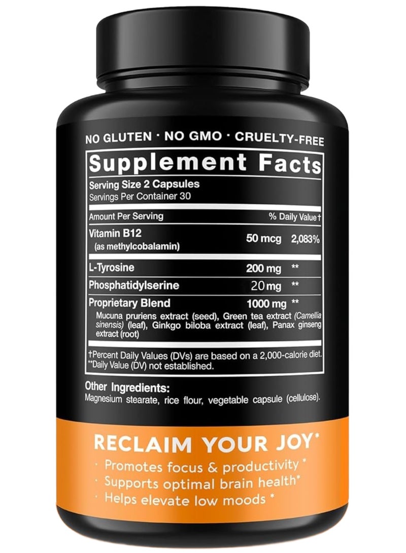 TWINLEAF Dopamine Booster, 1000mg - 60 Capsules - Image 4