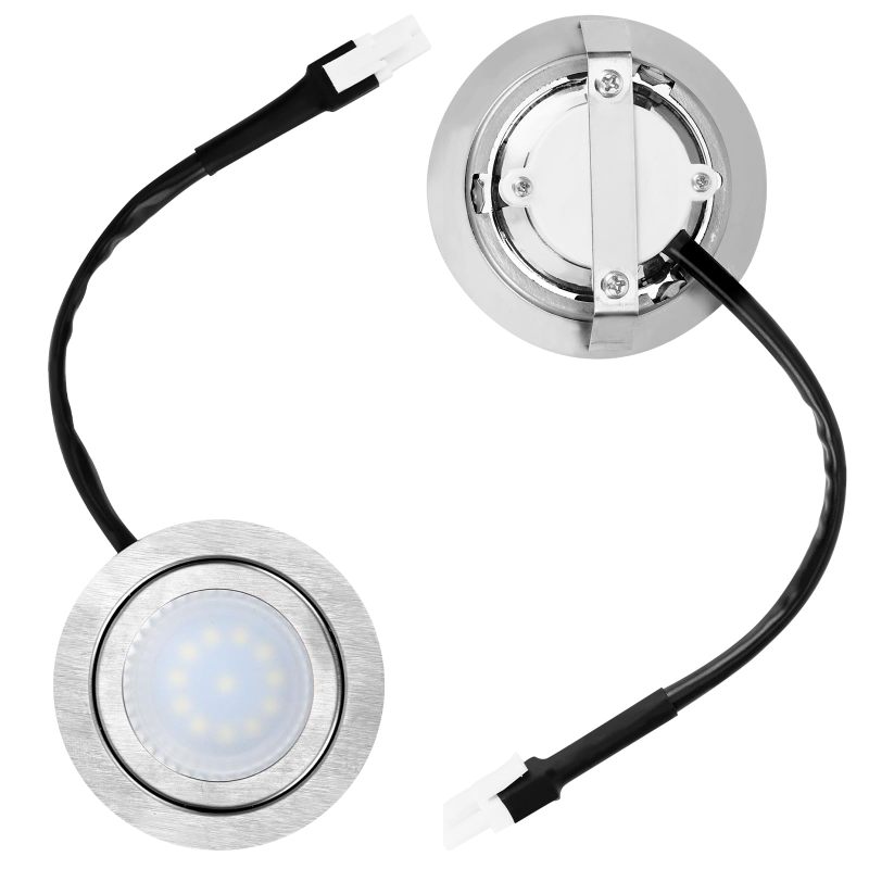 Extractor Hood LED Light - 12V DC Embedded Stainless Steel Light Sleek Silver & Black Finish for Modern Kitchen Extractor Hood Replacement - Image 1