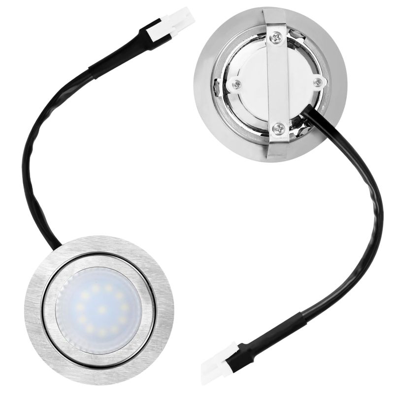 Extractor Hood LED Light - 12V DC Embedded Stainless Steel Light Sleek Silver & Black Finish for Modern Kitchen Extractor Hood Replacement - Image 2