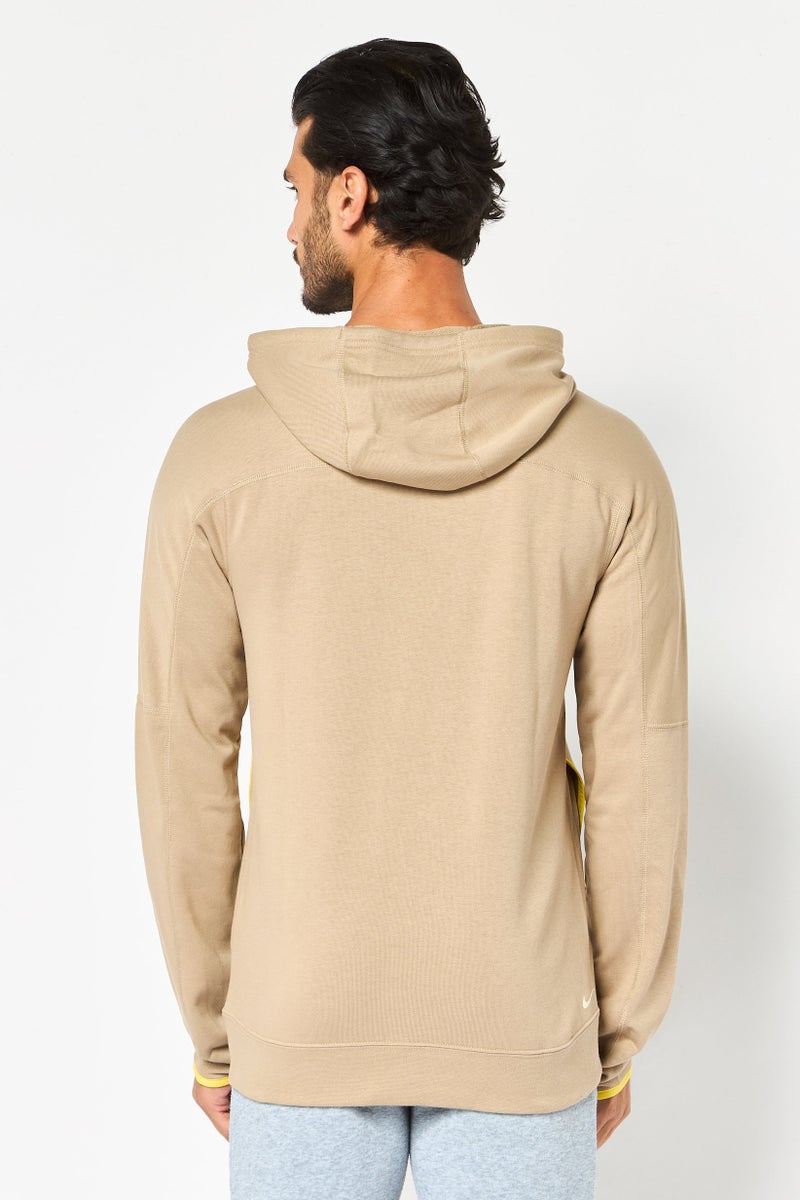 Nike Men Dri-Fit Long Sleeve Running Hoodie, Tan - Image 2