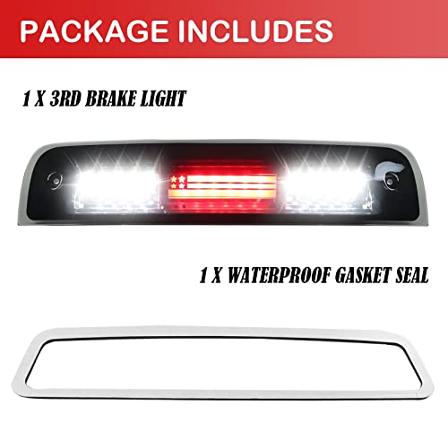 Gubebaili Third 3rd Brake Light Fit for Dodge Ram 1500 2009-2017,Ram 2500 3500 2010-2017, Cargo Light LED High Mount Stop Light with Gasket, Smoke Lens - Image 5