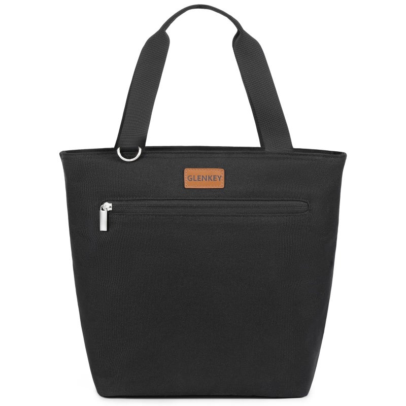 GLENKEY Insulated Lunch Bag Tote Lunch Box - Large Leakproof Cooler Bags for Adults - Soft Lunchbox for Women Work Shift Outdoor Travel Black 8L - Image 1