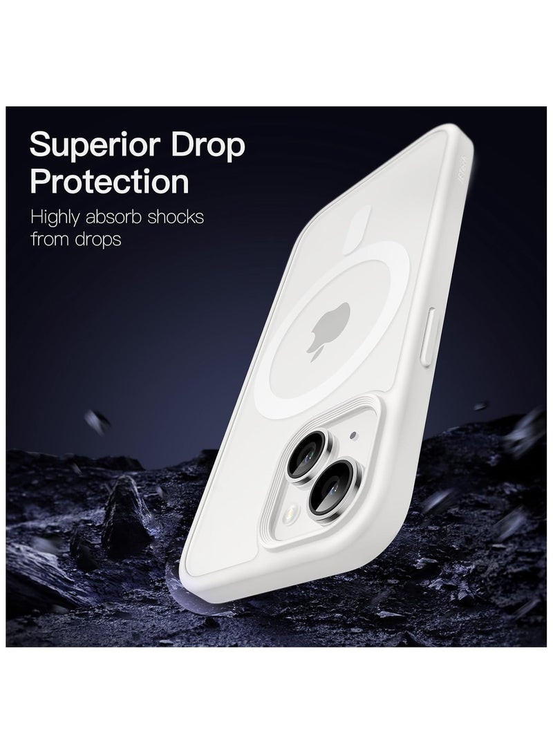 أكاليكس جراب مغناطيسي لهاتف iPhone 13 and iPhone 14 [مقاوم للصدمات ونحيف]، غطاء خلفي صلب غير لامع مع حماية عالية الجودة |أبيض - Image 3