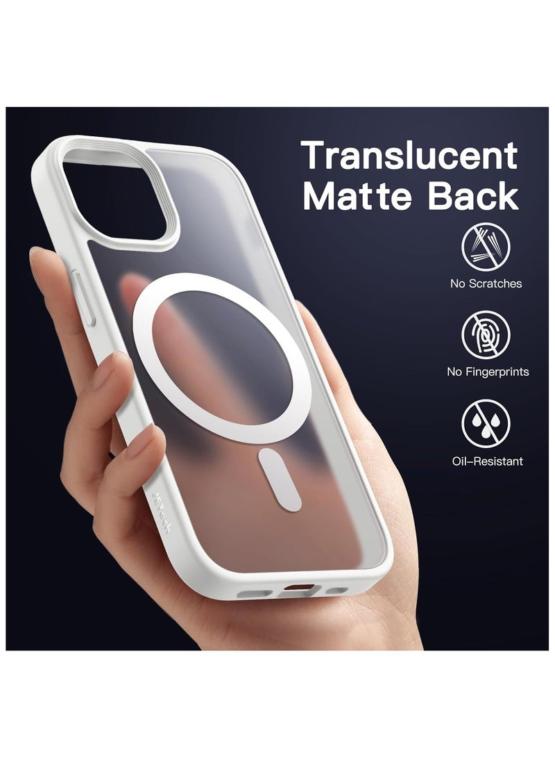 أكاليكس جراب مغناطيسي لهاتف iPhone 13 and iPhone 14 [مقاوم للصدمات ونحيف]، غطاء خلفي صلب غير لامع مع حماية عالية الجودة |أبيض - Image 5