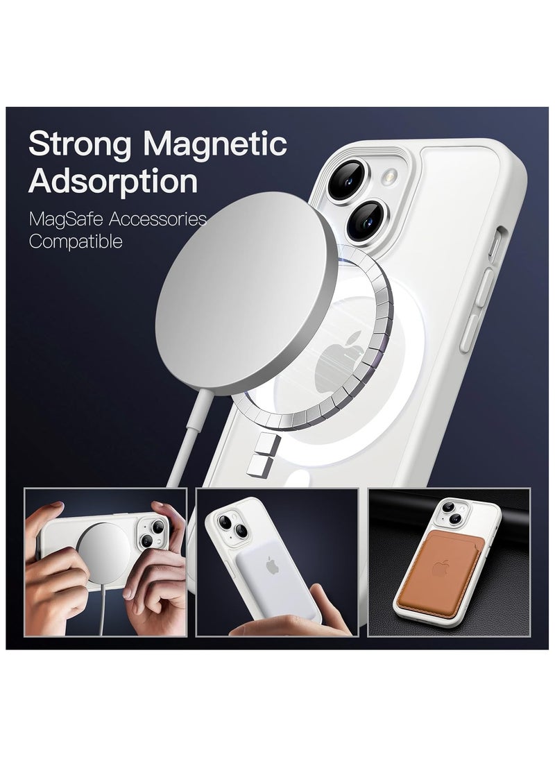 أكاليكس جراب مغناطيسي لهاتف iPhone 13 and iPhone 14 [مقاوم للصدمات ونحيف]، غطاء خلفي صلب غير لامع مع حماية عالية الجودة |أبيض - Image 4
