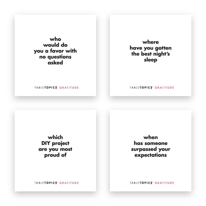 TableTopics Gratitude - 135 Gratitude Conversation Cards for Positive Table Talk with Family & Friends - Image 4