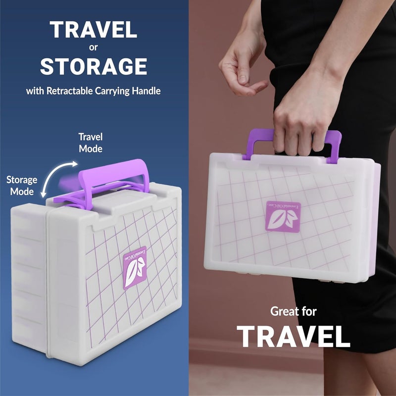 GPG2 Essential Oil Organizer for 35 Bottles, Hard Shell Storage Case with Shelf Display Lid & Travel Handle, Fits 5ml/10ml/15ml, Roller Bottles, Compatible with Top Brands, Lavender - Image 4