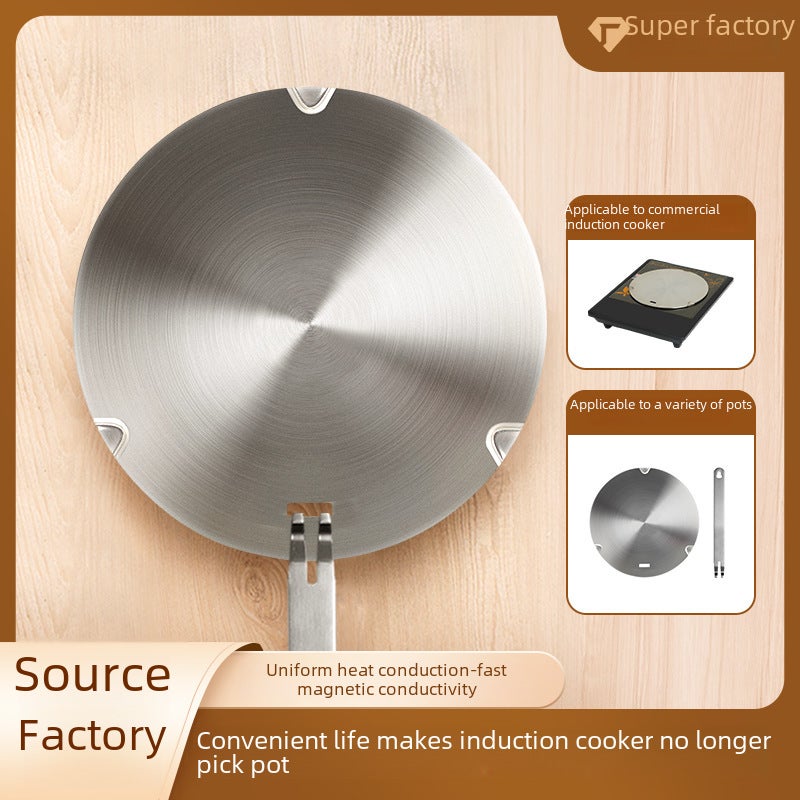 Commercial induction cooker heat conduction plate Universal gas stove heat insulation plate gas stove pot bottom anti-burn black protective pot heat conduction plate(24cm) - Image 2