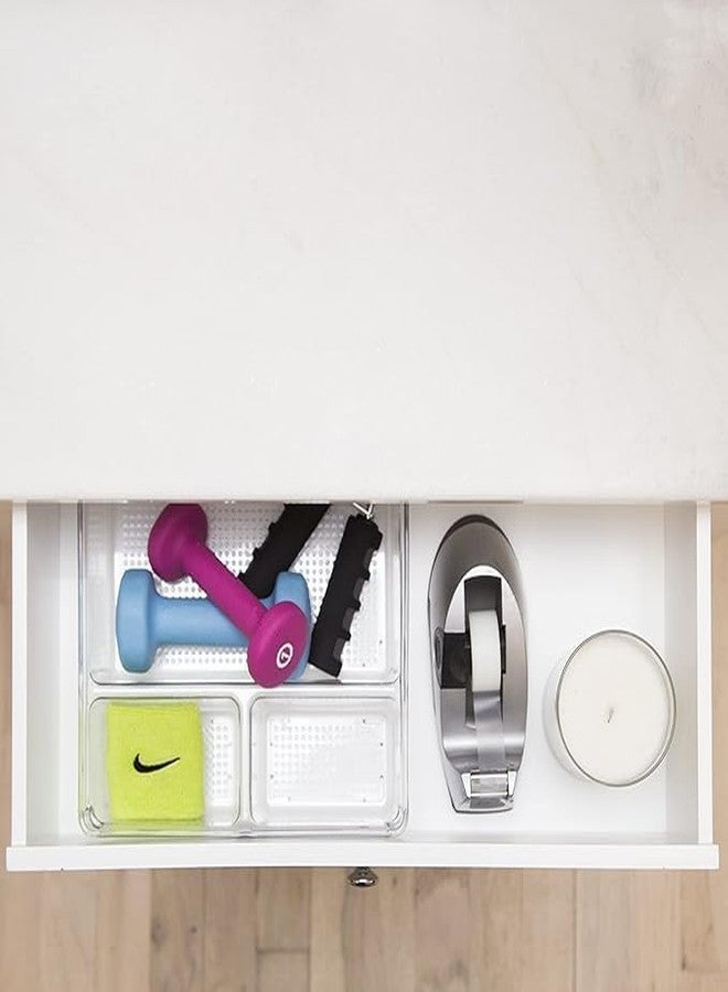 DIKPUL GROUP Dikpul Clear Desk Drawer Organizer Tray with 3 Compartments – Plastic Storage Bin for Bathroom, Vanity, Makeup, Kitchen Utensils, Office Supplies & Dresser Organization - Image 5