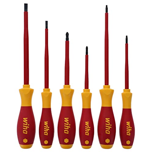 Wiha 35890 Insulated Slotted Phillips and Square Screwdriver Set, 6-Piece - Image 1