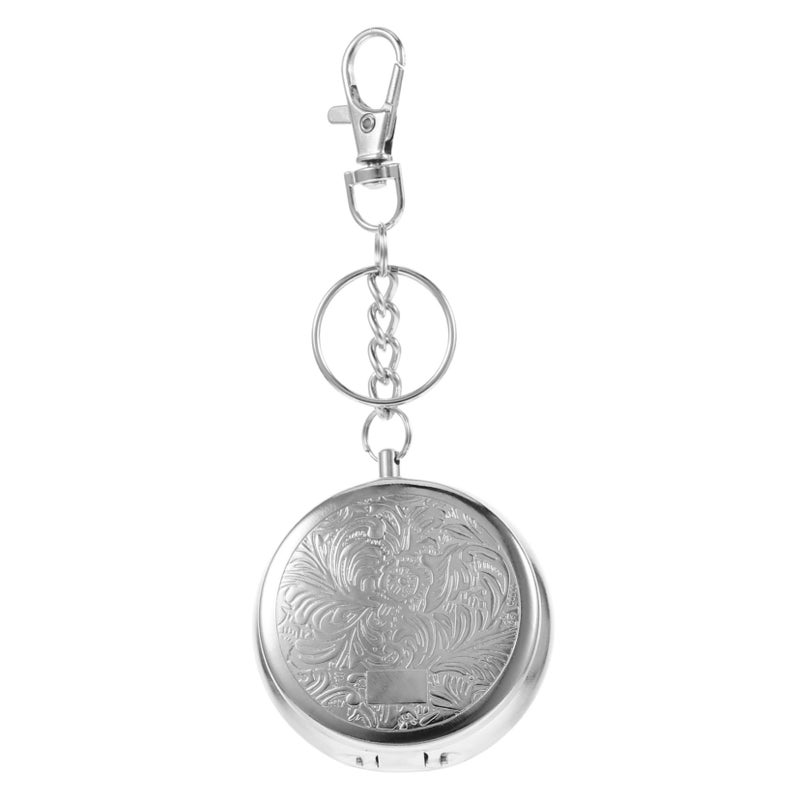 Portable Windproof Stainless Steel Ashtray with Lid and Keychain for Car Office Outdoor Use - Image 2