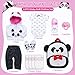 Pedolltree 11 Pcs Set Reborn Baby Dolls Clothes Girl Panda Outfit Accessories for 1719 Inch Reborn Doll Newborn Girl with Panda BackpackDiaper - Image 4