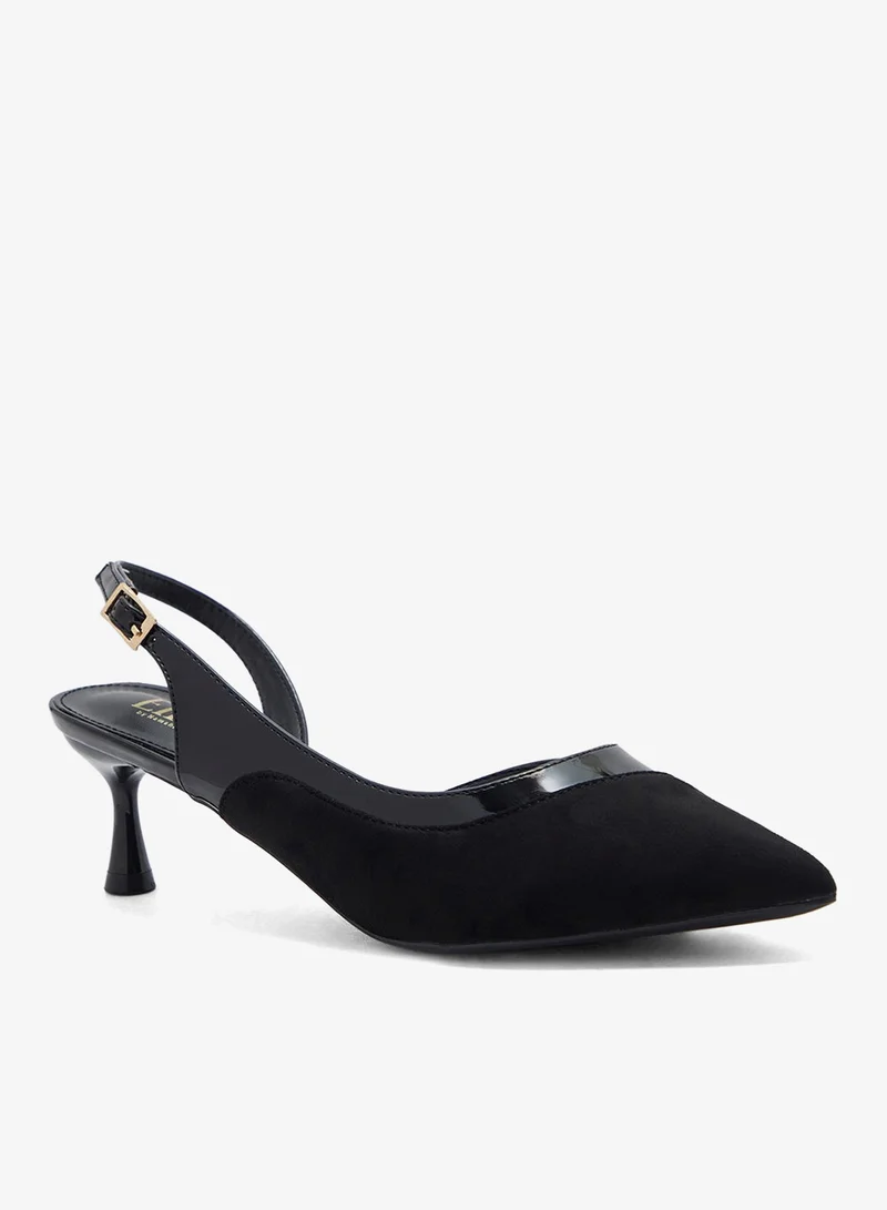 ELLA Suede Panel Sling Back Pump