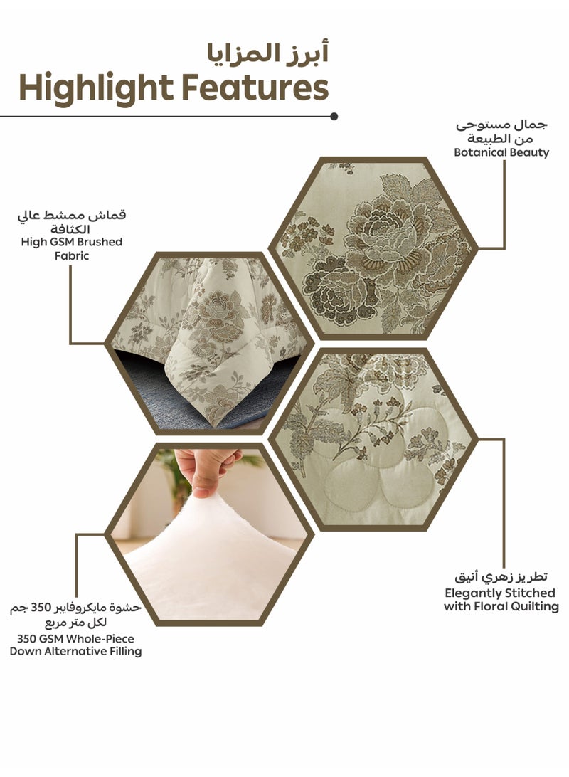 دوناتيلا طقم مفرش سرير كامل 7 قطع مقاس مزدوج 240×260 سم , مايكروفايبر ناعم , تطريز مشجر انيق يناسب سرير 200×200سم  - Image 5
