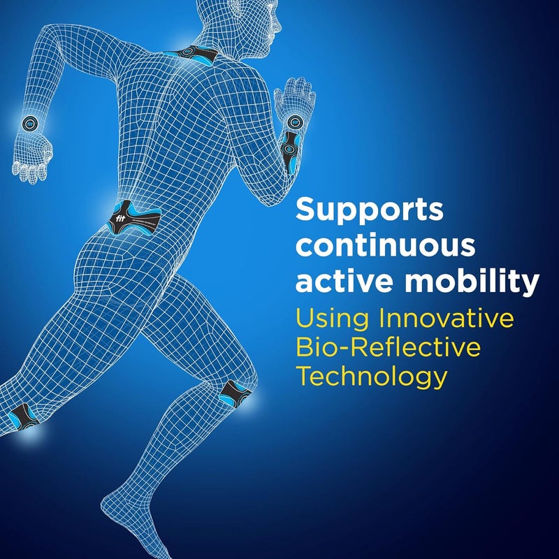 JointFlex لصقة FIT Therapy بالأشعة تحت الحمراء تدعم الحركة النشطة المستمرة للعضلات والمفاصل لمدة تصل إلى 5 أيام، مقاومة للماء، غير حرارية، خالية من الأدوية، 9 قطع، 3 مستطيلة، 6 دائرية - Image 2