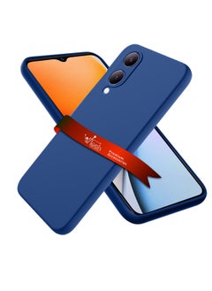 Wtech Premium Soft Liquid Silicone Case Cover For Vivo Y28 5G 2024 Navy Blue  - Image 1