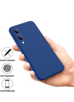 Wtech Premium Soft Liquid Silicone Case Cover For Vivo Y28 5G 2024 Navy Blue  - Image 3