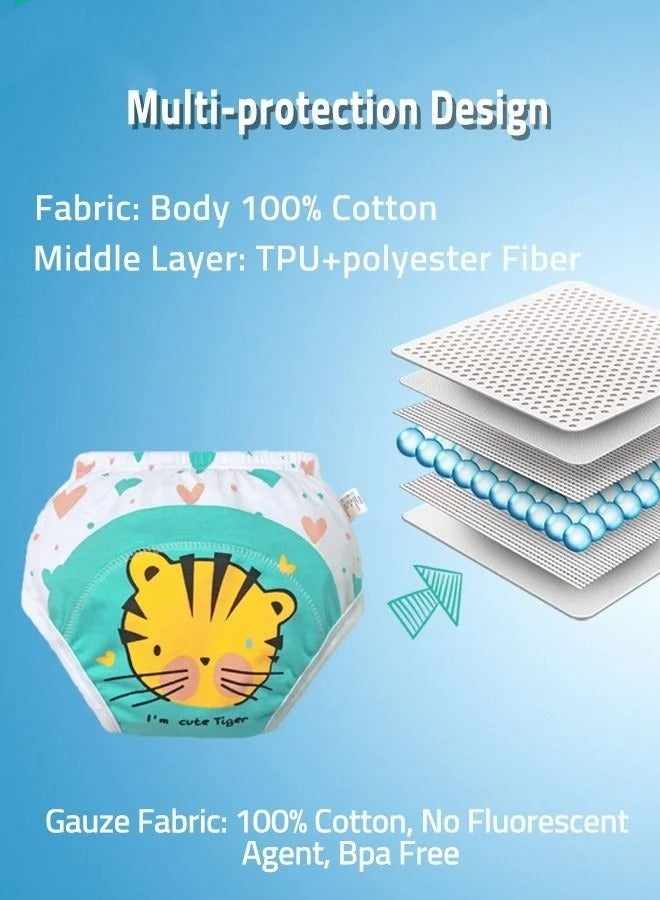 2 Piece Potty Training Underwear, 6 Layers Breathable Cotton Absorbent Trainer Pants for Toddler Baby Boys Girls Waterproof - Image 4