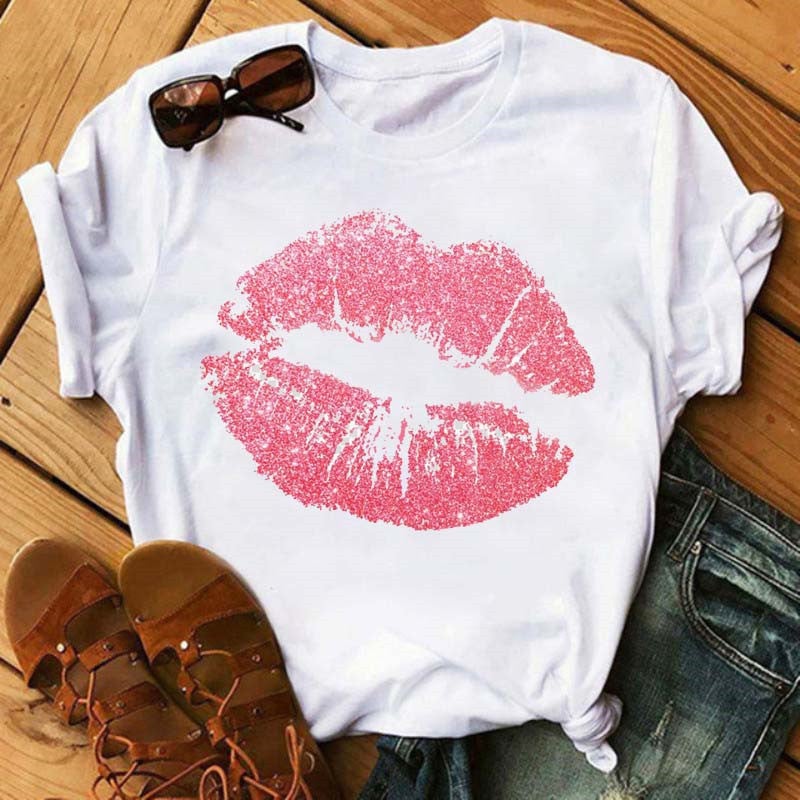 Cross-border supply T-shirt printed T-shirt women's short-sleeved women's clothing - Image 1