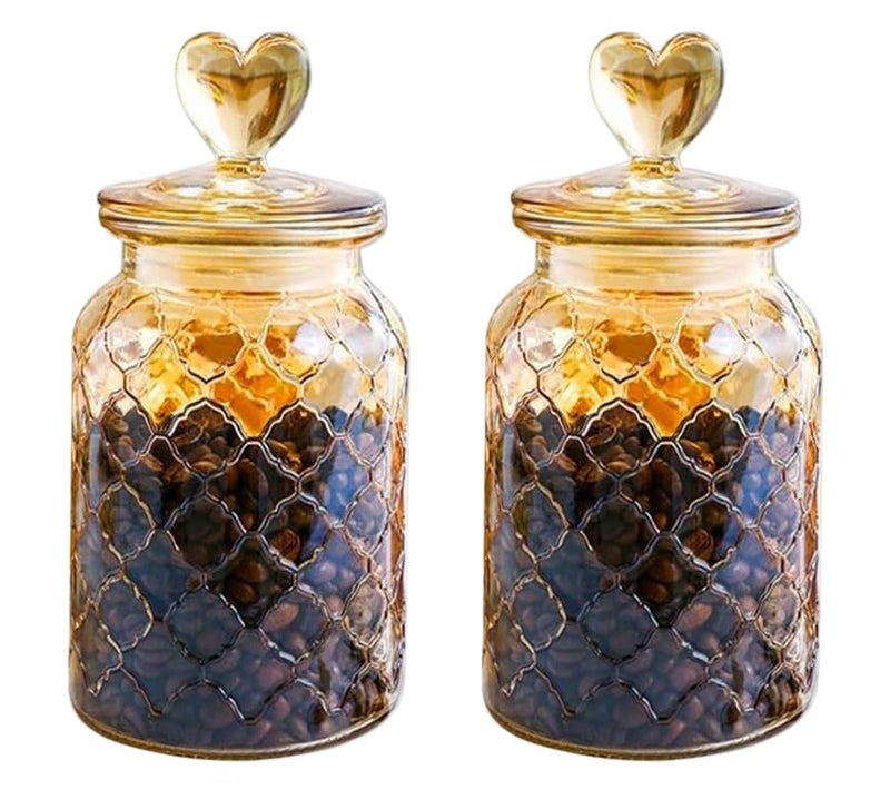 MARTVIA Glass Food Storage Jars with Bamboo Lids 950ml Set of 6, Wide Mouth Lid Jar for Home Kitchen,Flour, Sugar, Coffee, Pasta, Oats, Grains, Cookies, Snacks (Barell 950 ML Jar, SET OF 6) - Image 1