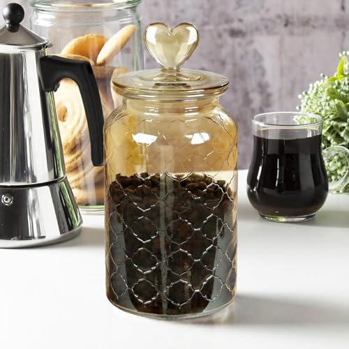 MARTVIA Glass Food Storage Jars with Bamboo Lids 950ml Set of 6, Wide Mouth Lid Jar for Home Kitchen,Flour, Sugar, Coffee, Pasta, Oats, Grains, Cookies, Snacks (Barell 950 ML Jar, SET OF 6) - Image 2