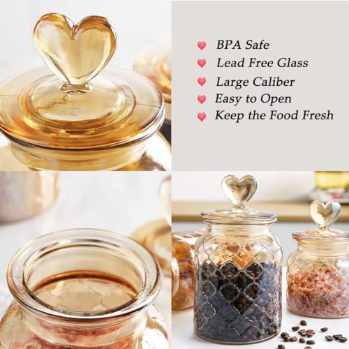 MARTVIA Glass Food Storage Jars with Bamboo Lids 950ml Set of 6, Wide Mouth Lid Jar for Home Kitchen,Flour, Sugar, Coffee, Pasta, Oats, Grains, Cookies, Snacks (Barell 950 ML Jar, SET OF 6) - Image 3