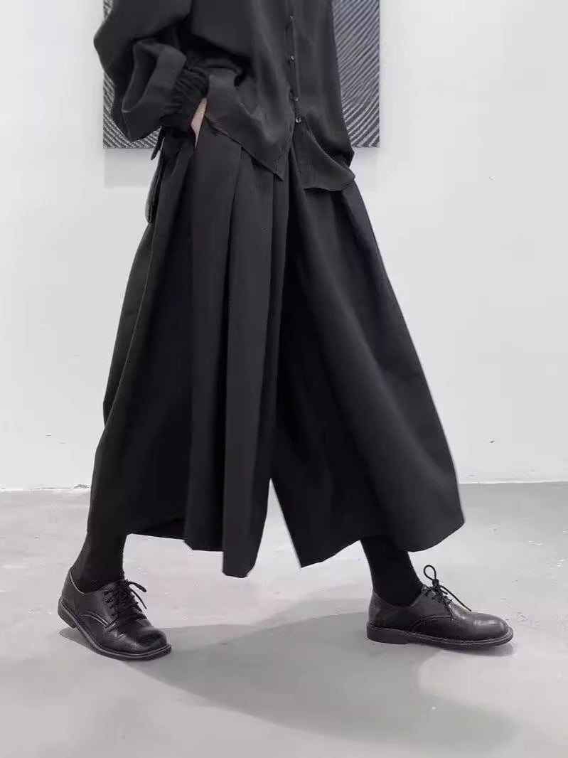 Yohji Yamamoto Dark-Style Loose Wide-Leg Pants For Women And Men Neutral Design Casual Pants For Couple Trendy Culottes - Image 2
