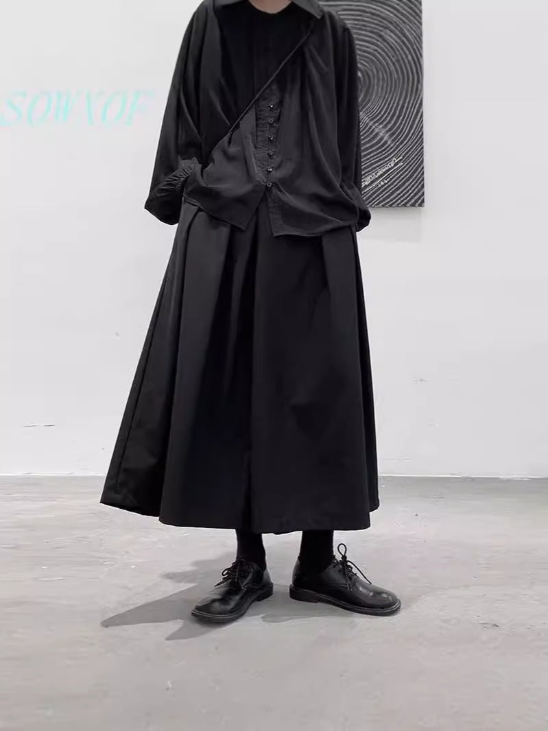 Yohji Yamamoto Dark-Style Loose Wide-Leg Pants For Women And Men Neutral Design Casual Pants For Couple Trendy Culottes - Image 3