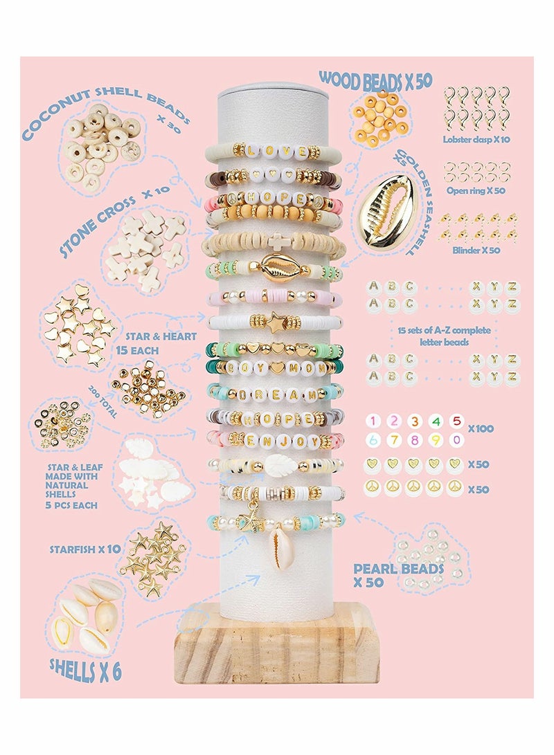 SYOSI 7200 Pcs Clay Beads Bracelet Making Kit 24 Colors Polymer Clay Beads for Bracelet Making Jewelry Making kit with Gift Pack Bracelet Making Kit for Adults Heishi Disc Beads - Image 2