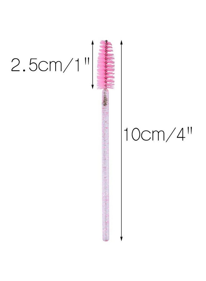 G2PLUS 300PCS Crystal Eyelash Brushes, Pink Disposable Mascara Wands Makeup Applicator, Adjustable Lash Spoolies for Eyelash Extensions and Eyebrow Brush - Image 2
