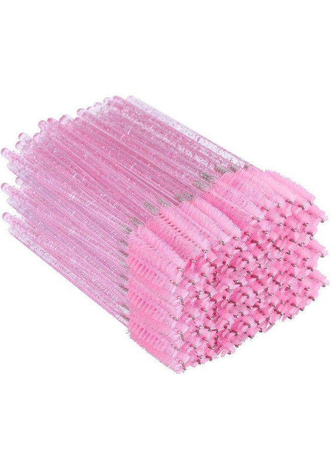 G2PLUS 300PCS Crystal Eyelash Brushes, Pink Disposable Mascara Wands Makeup Applicator, Adjustable Lash Spoolies for Eyelash Extensions and Eyebrow Brush - Image 1